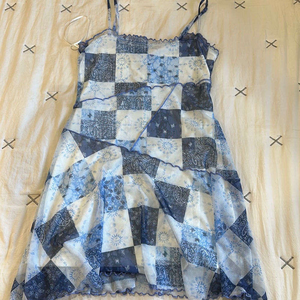 Small blue urban mini dress